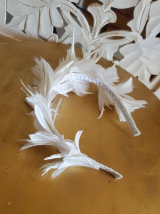 Tocado Novia Plumas Blancas