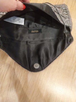 Bolso de fiesta plateado y negro