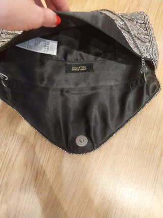 Bolso de fiesta plateado y negro