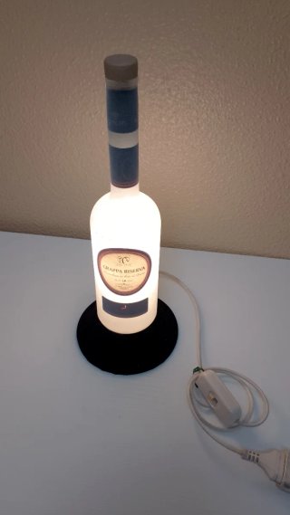 Lampada Bottiglia Grappa Bottega