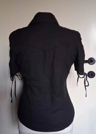 Camicia donna nera mezza manica