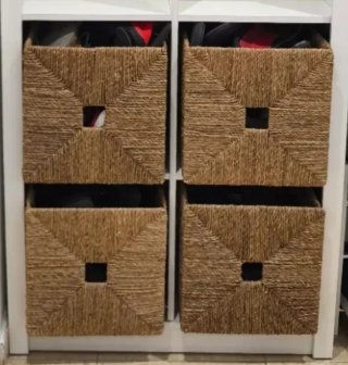 4 Cestas Mimbre IKEA Beige Marrón