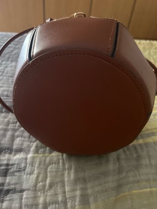 Bolso de lona beige y marrón