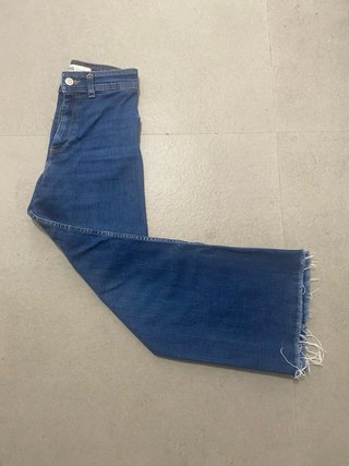 Pantalones Zara Campana Estilo 70s Azul