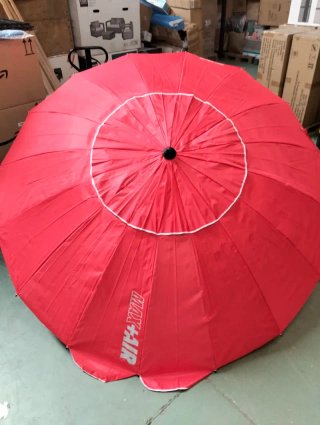Sombrilla playa antiviento Ø240 cm Aktive roja