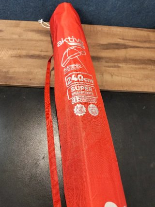 Sombrilla playa antiviento Ø240 cm Aktive roja