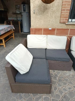 Conjunto 3 sillones exterior ratán