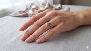 Anillo Vintage Talla 19 Plata Ley , oro y piedras