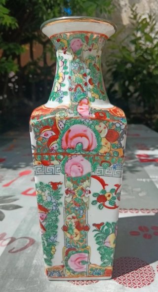 Vaso Cinese Stile Famille Rose Canton