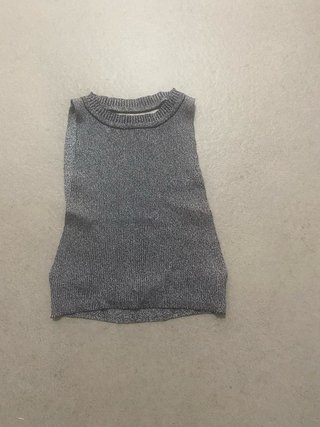 Top Zara Espalda Descubierta Gris
