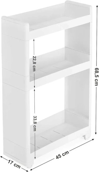 Carrito Cocina 3 Estantes 17 cm SONGMICS KFR09WT