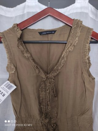 Vestido corto Zara verde oliva