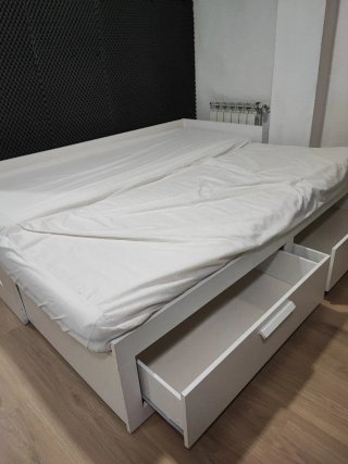 Cama extensible blanca 205,5x166x57 cm