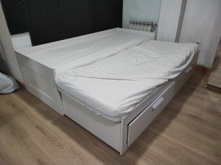 Cama extensible blanca 205,5x166x57 cm