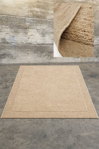 Alfombra Marely de lana beige 160 x 230 cm