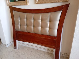 Cabecero de matrimonio 150cm madera y polipiel