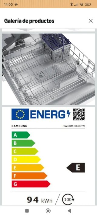 Lavavajillas Samsung DW60M6040FW