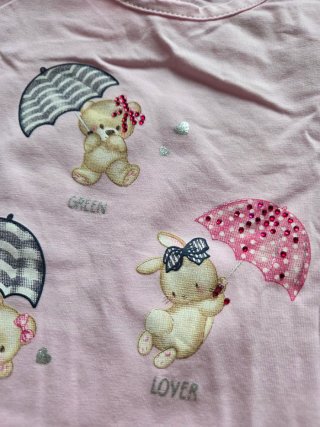 Completo bimba rosa orsetti e ombrelli