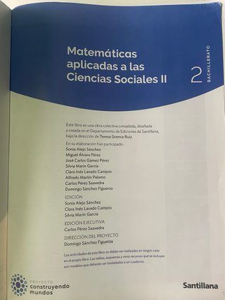 Matemáticas aplicadas a las Ciencias Sociales I...