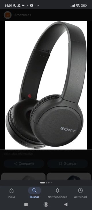 Sony WH-CH510 Auriculares Inalámbricos Negros