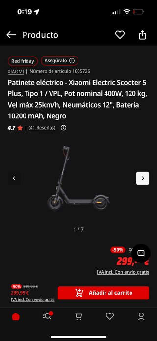 Patinete Eléctrico Xiaomi Scooter 5 Plus