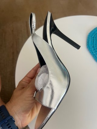 Tacones fiesta plateados Zara T.38