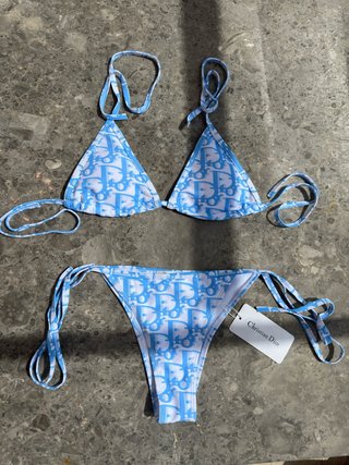 Bikini Dior Blu/Bianco