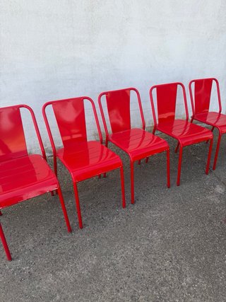 Sillas de metal rojas (Set de 10)