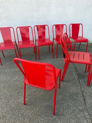 Sillas de metal rojas (Set de 10)