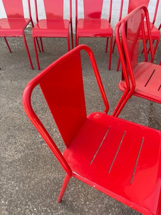 Sillas de metal rojas (Set de 10)