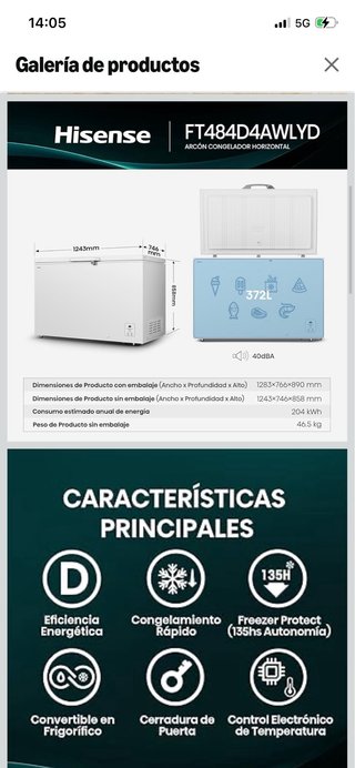 Arcón Congelador NUEVO!!!!! Hisense FT484D4AWLYD