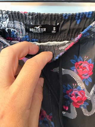 Bañador Hollister Negro Estampado Dragones