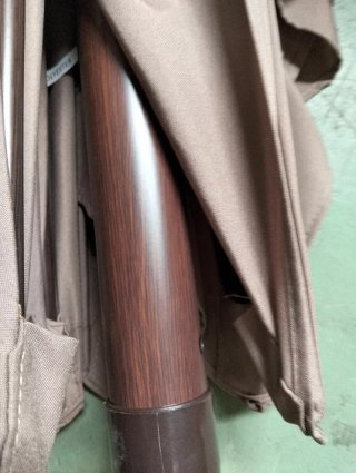 Parasol de aluminio imitación madera con toldo 3m
