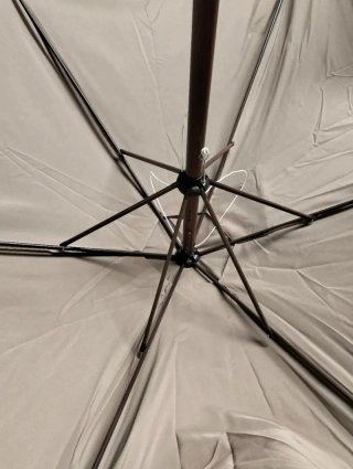 Parasol de aluminio imitación madera con toldo 3m