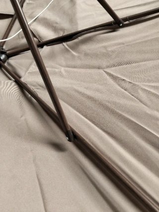 Parasol de aluminio imitación madera con toldo 3m