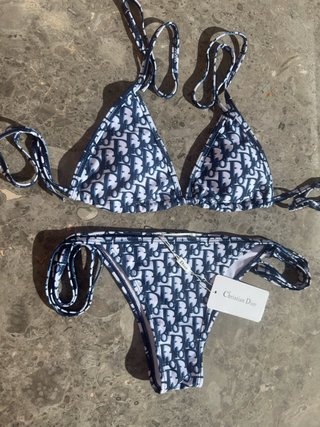 Bikini Dior blu e bianco