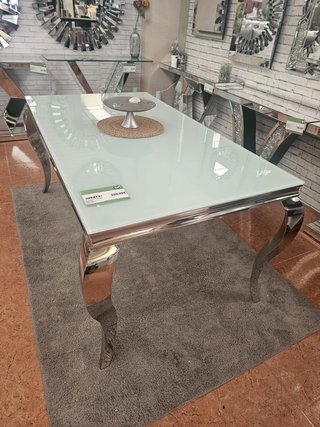 Mesa para Comedor de Cristal Templado de 160cm