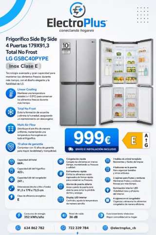 Frigorífico LG Side By Side 4 Puertas