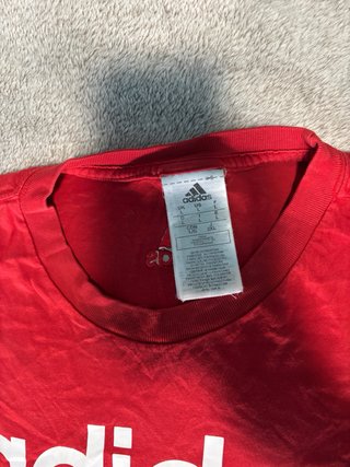 Camiseta Adidas Roja Logo Blanco Talla L