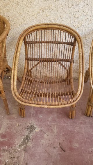 Conjunto Sillas y sofas  Terraza Bambú Vintage.