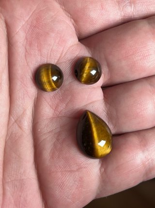 Lotto 3 Cabochon Occhio di Tigre