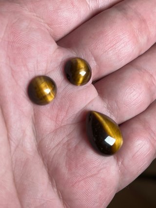 Lotto 3 Cabochon Occhio di Tigre