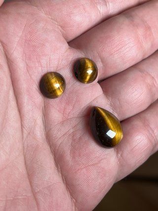 Lotto 3 Cabochon Occhio di Tigre