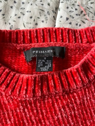 Jersey chenilla rojo Primark Talla S