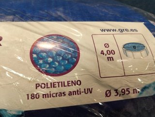 Gre Cobertor Burbuja Piscina Ø4m 180µ Verano