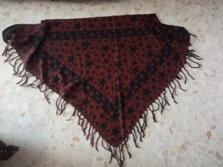 Pañuelo vintage reversible, triángulo estrellas