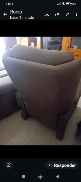 Sillón reclinable de tela con bolsillo lateral