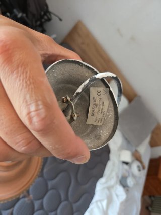 Lampada a sospensione antica in metallo e rame
