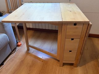 Mesa IKEA NORDEN alas abatibles y 6 cajones