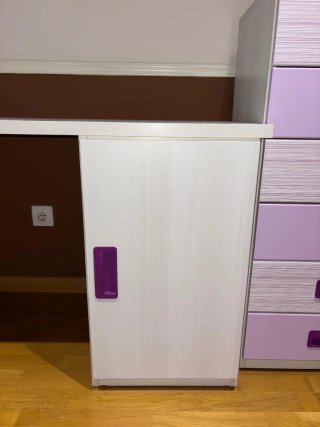 Conjunto escritorio juvenil lila y blanco